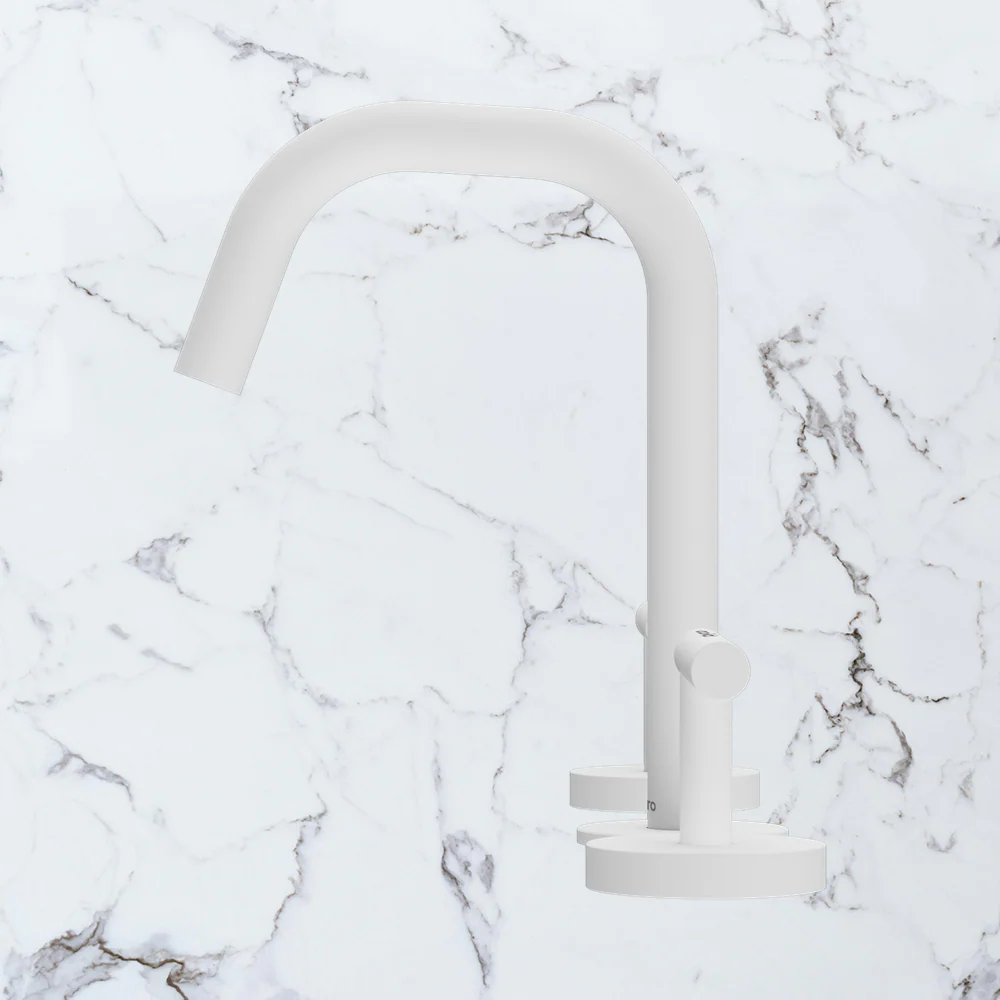 Nero Mecca Lever Basin Set Edge Spout Matte White - Image 2