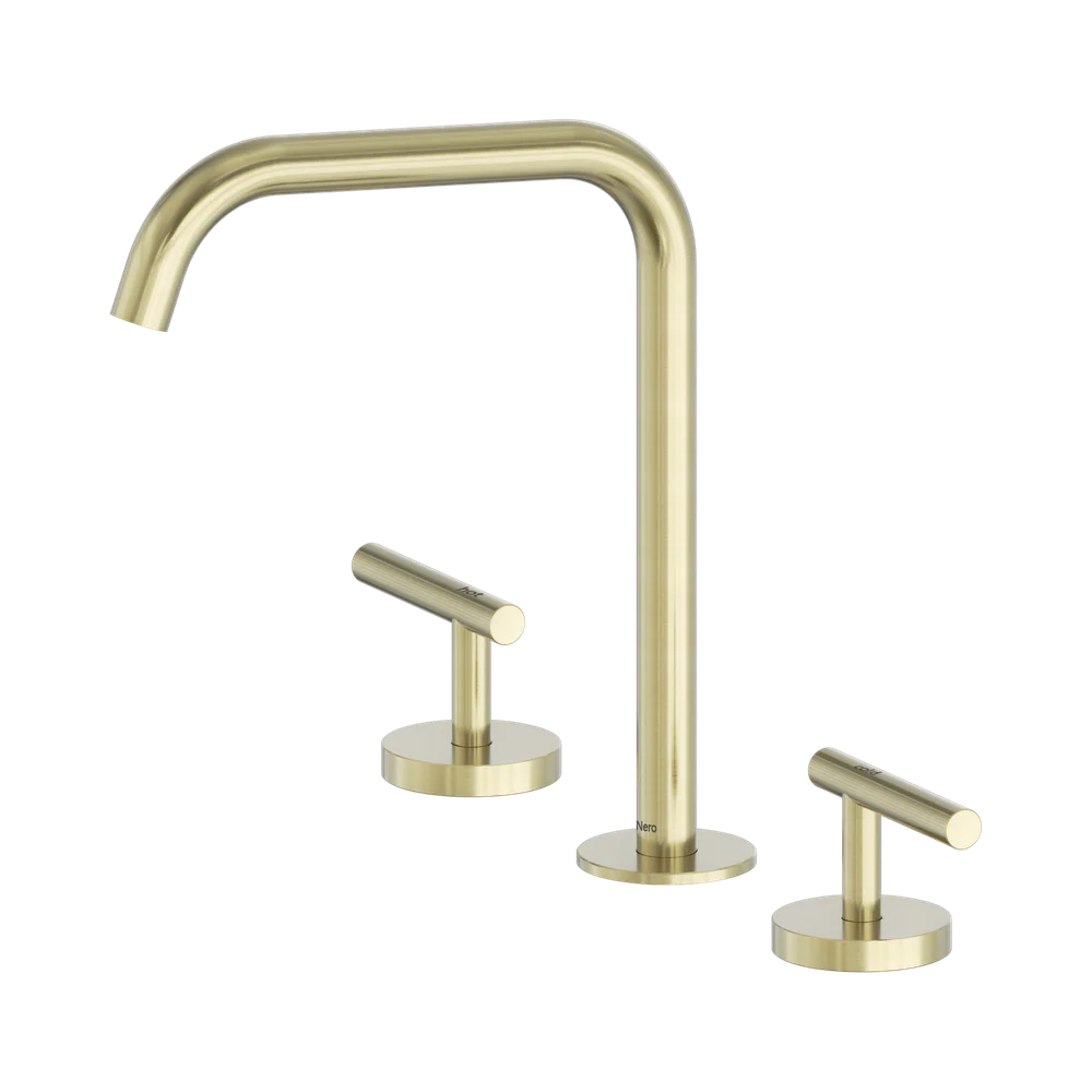 Nero Mecca Lever Bath/Kitchen Set Edge Spout Brushed Gold - Image 3