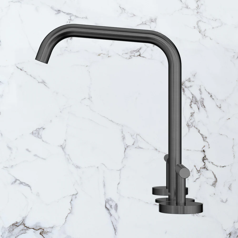 Nero Mecca Lever Bath/Kitchen Set Edge Spout Gunmetal - Image 2