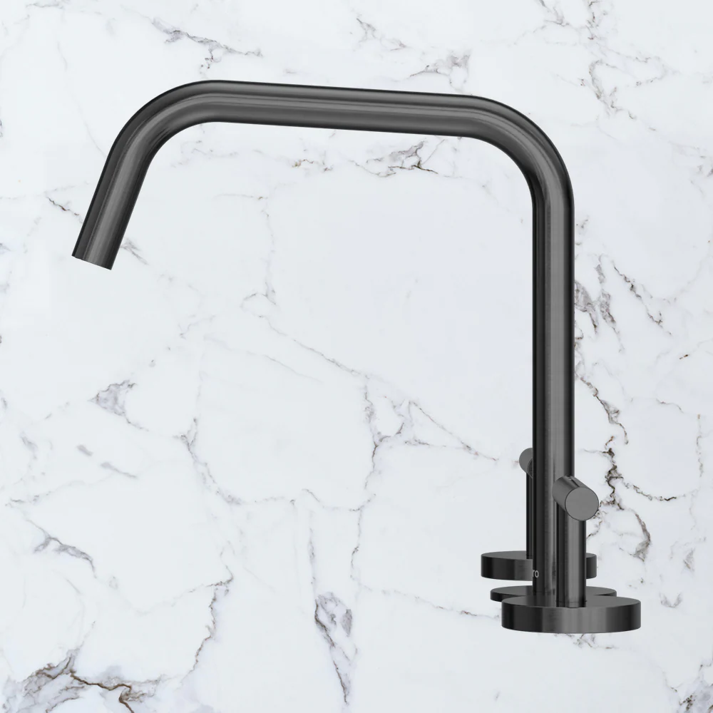 Nero Mecca Lever Bath/Kitchen Set Edge Spout II Gunmetal - Image 2