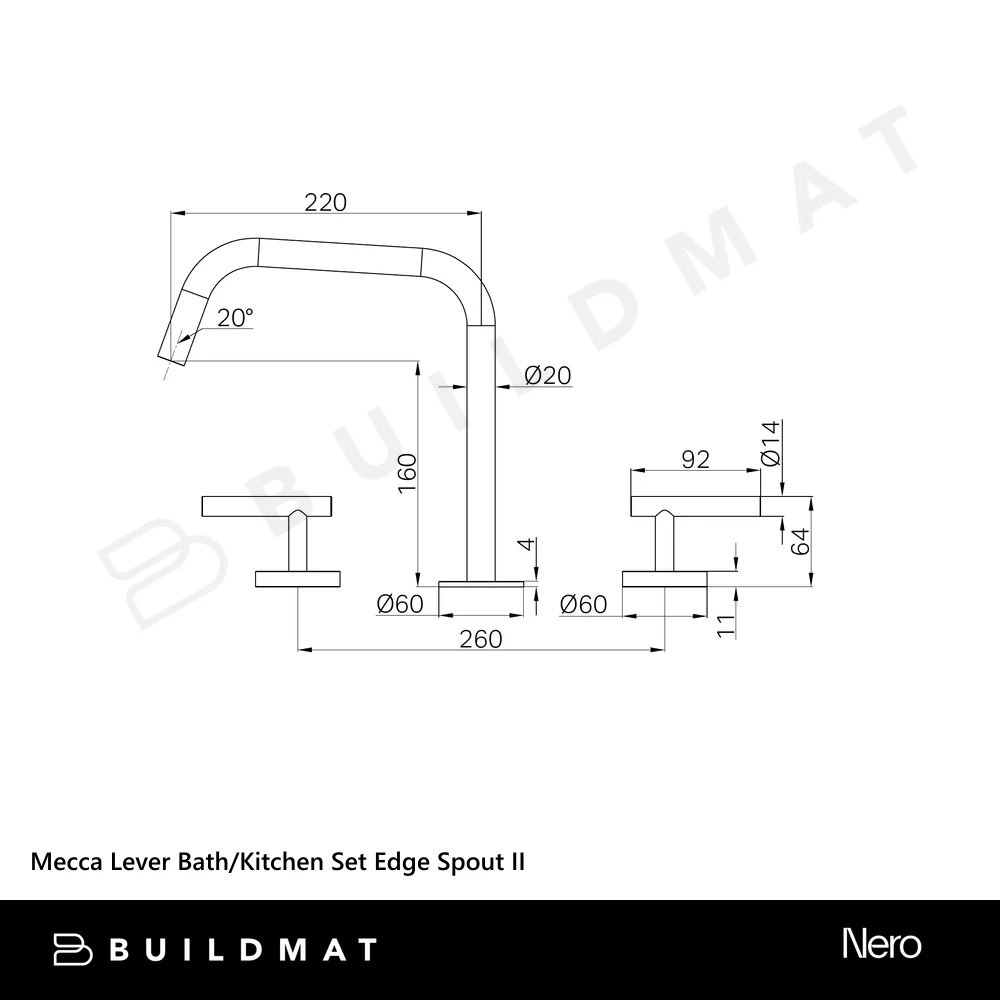 Nero Mecca Lever Bath/Kitchen Set Edge Spout II Matte White - Image 4