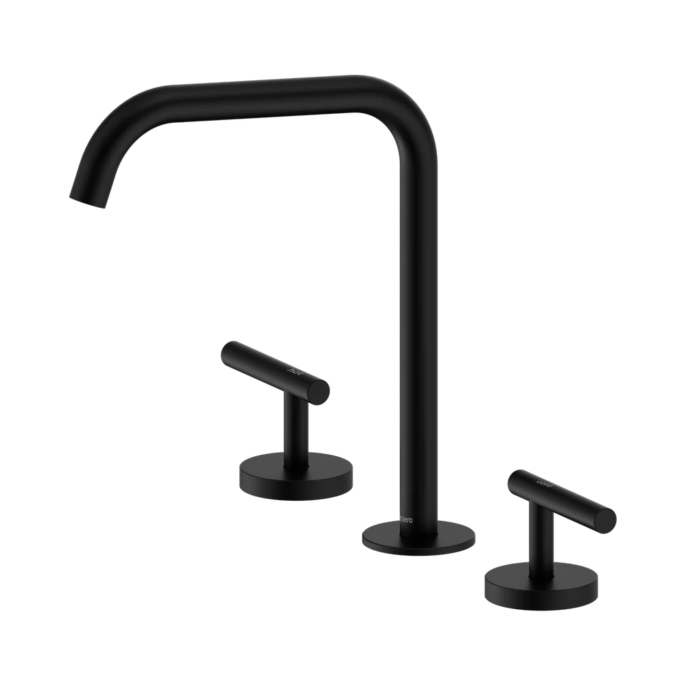 Nero Mecca Lever Bath/Kitchen Set Edge Spout Matte Black