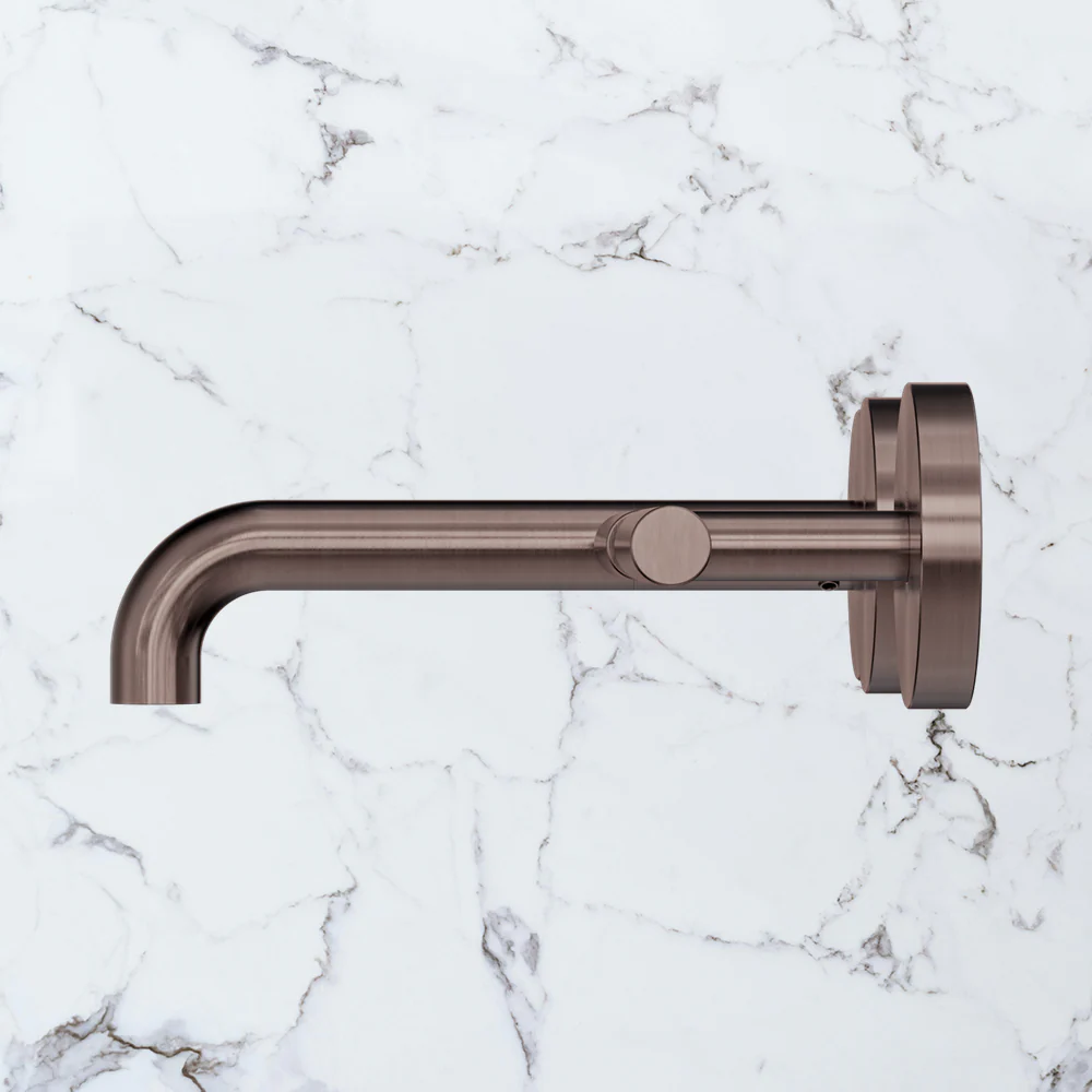 Nero Mecca Lever Wall Basin/Bath Set 160mm Offset Spout (Complete Kit) Brushed Bronze - Image 2