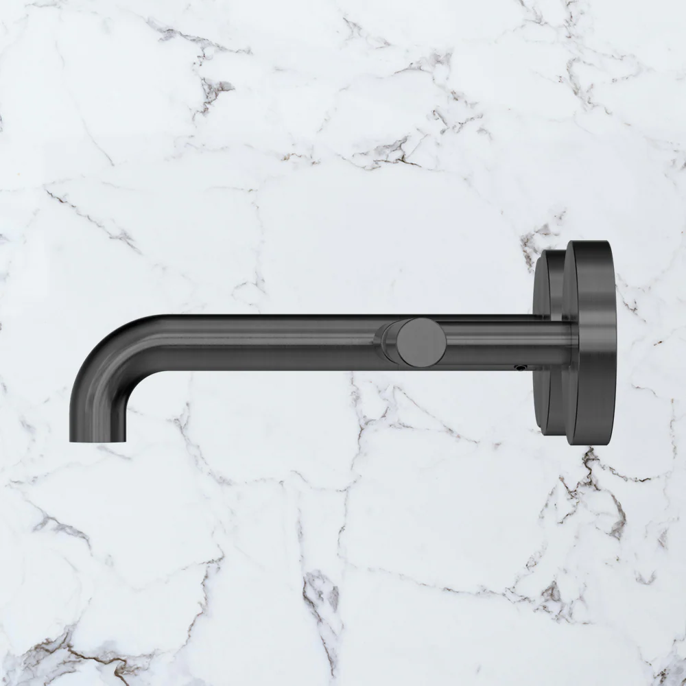 Nero Mecca Lever Wall Basin/Bath Set 160mm Offset Spout (Complete Kit) Gunmetal - Image 2