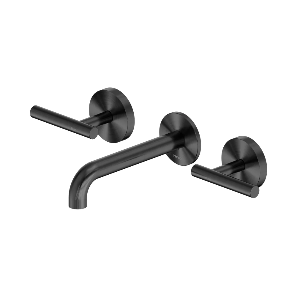 Nero Mecca Lever Wall Basin/Bath Set 160mm Spout (Complete Kit) Gunmetal - Image 3