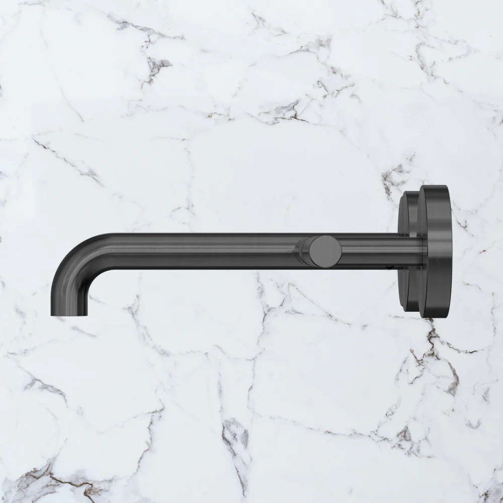 Nero Mecca Lever Wall Basin/Bath Set 185mm Offset Spout (Complete Kit) Gunmetal - Image 2