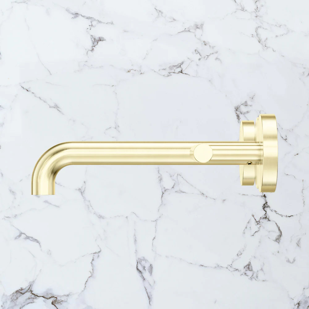 Nero Mecca Lever Wall Basin/Bath Set 185mm Spout (Complete Kit) Brushed Gold - Image 2