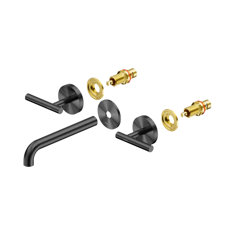 Nero Mecca Lever Wall Basin/Bath Set 185mm Spout (Trim Kit Only) Gunmetal - Image 3