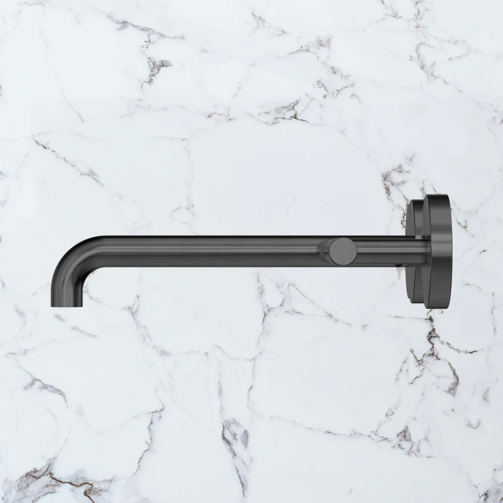 Nero Mecca Lever Wall Basin/Bath Set 220mm Offset Spout (Complete Kit) Gunmetal - Image 2