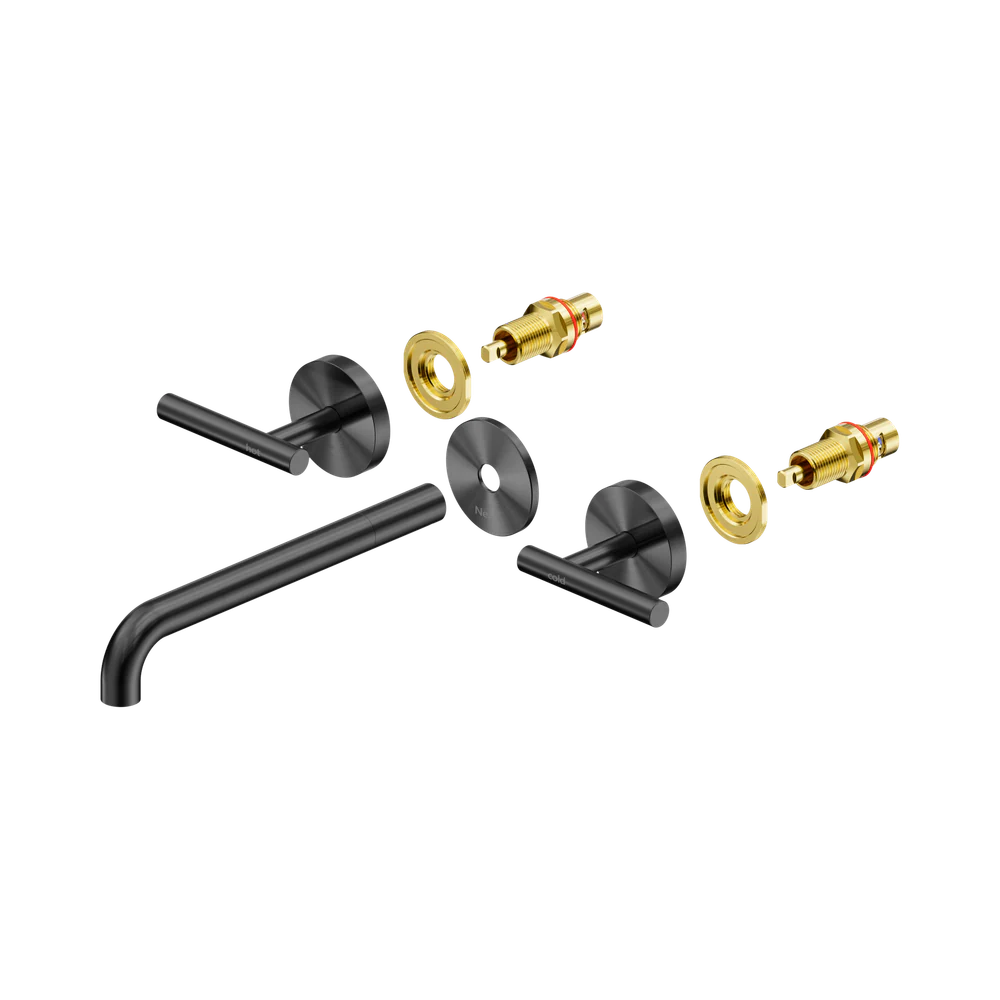 Nero Mecca Lever Wall Basin/Bath Set 220mm Spout (Trim Kit Only) Gunmetal