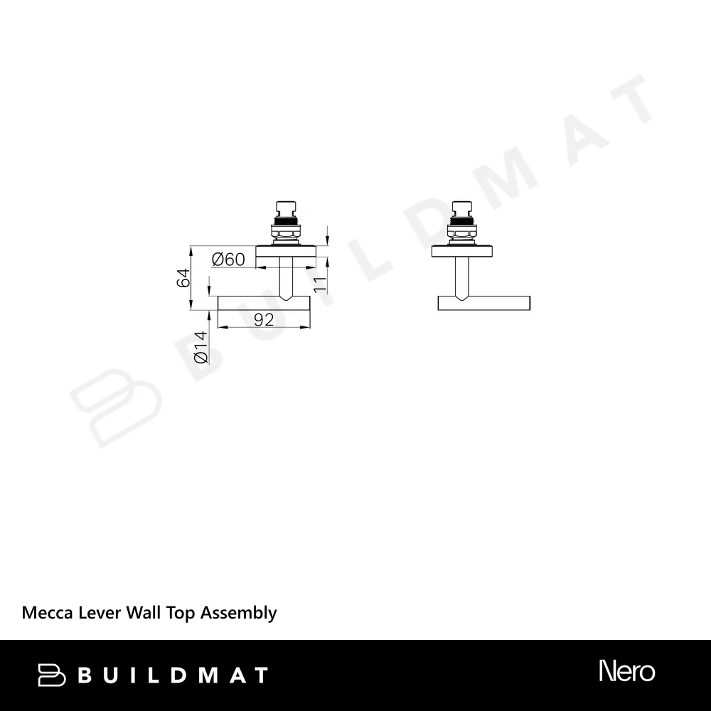 Nero Mecca Lever Wall Top Assembly Brushed Nickel - Image 4