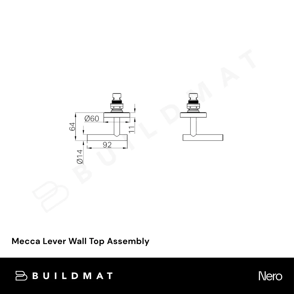 Nero Mecca Lever Wall Top Assembly Matte Black - Image 4