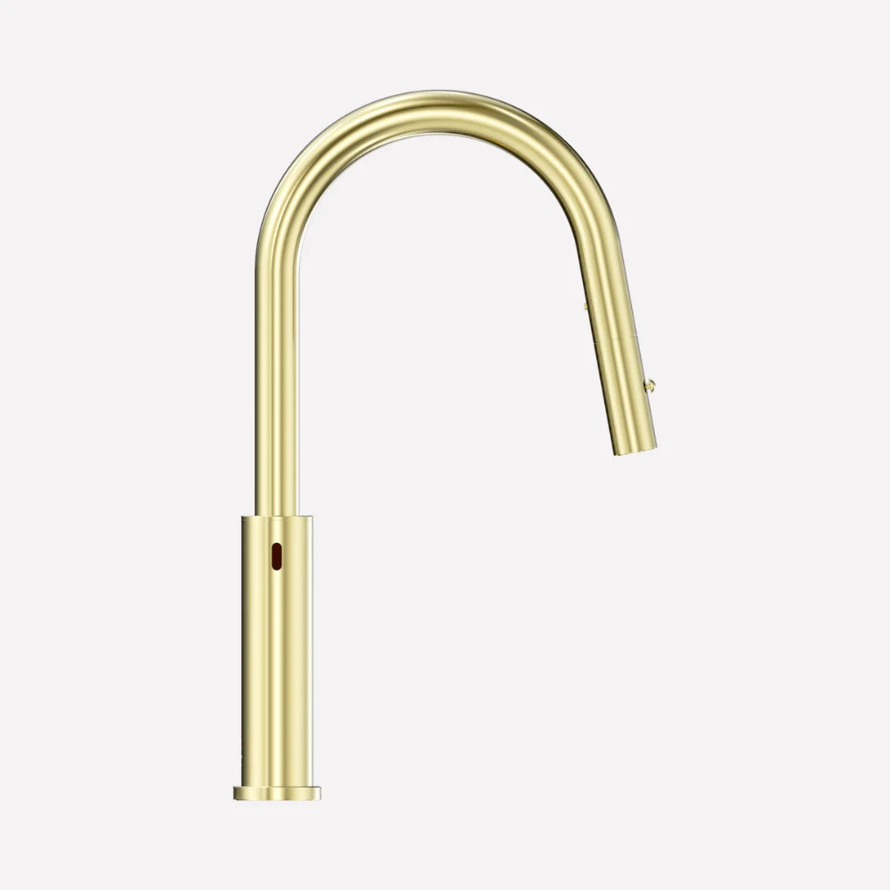 Nero Mecca Smart Sensor Pull Out Kitchen Mixer Brushed Gold - Image 5