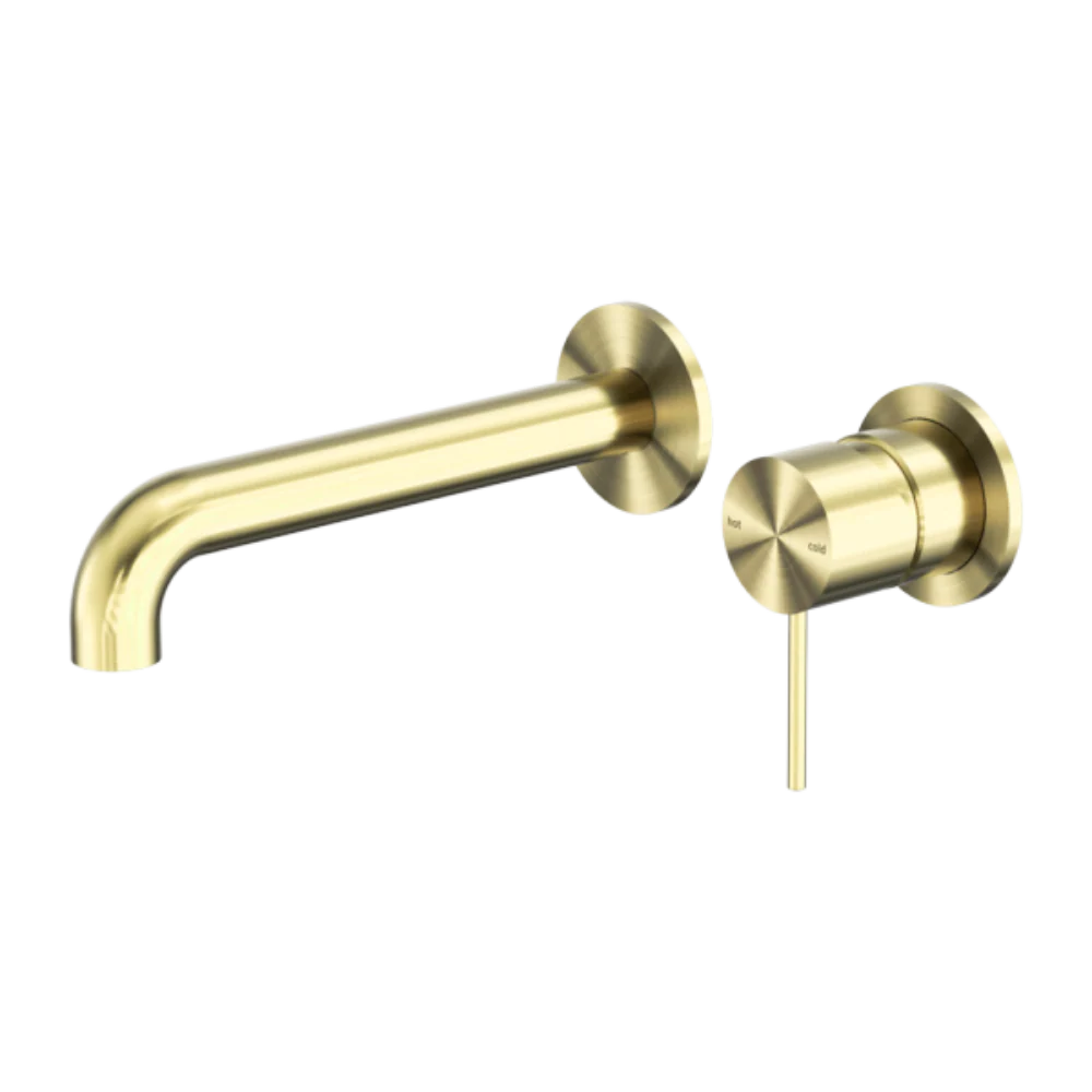 Nero Mecca Wall Basin/Bath Mixer Separate Back Plate 185mm Brushed Gold - Image 3