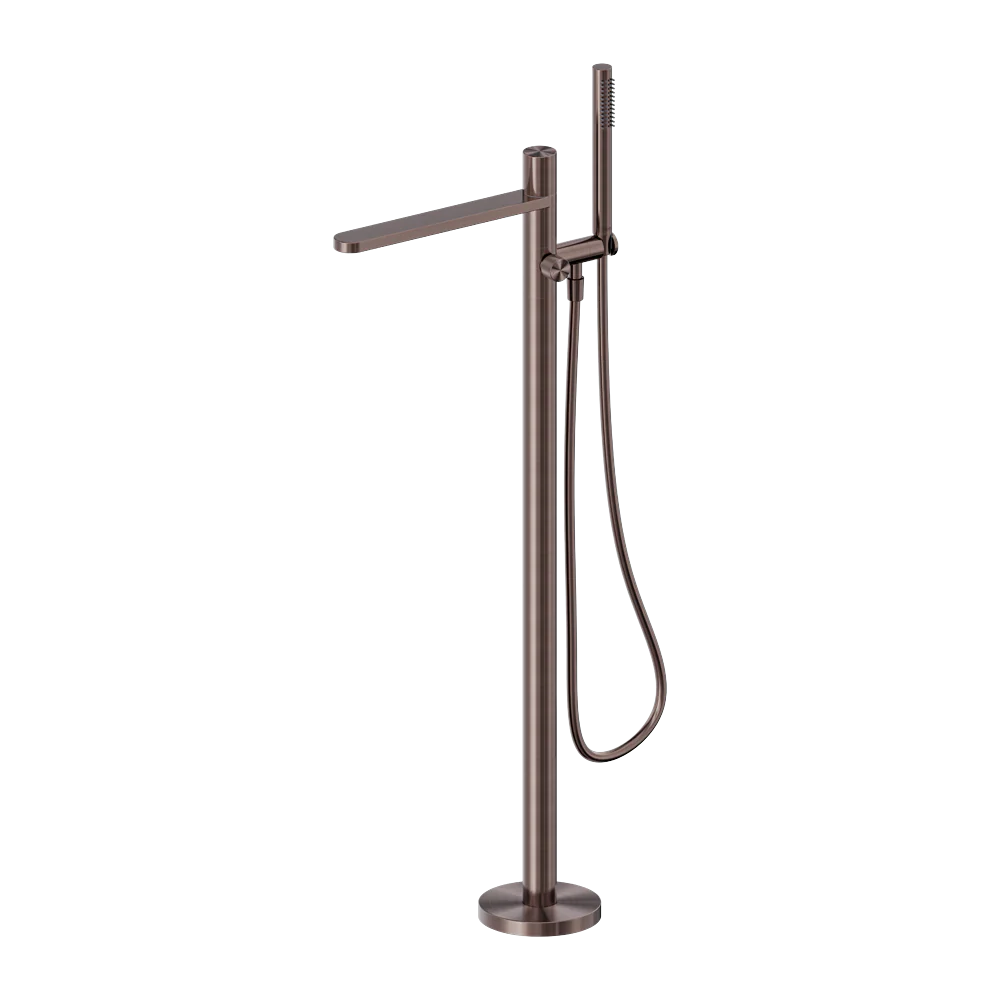 Nero Pure SS316L Progressive Freestanding Bath Mixer Brushed Bronze