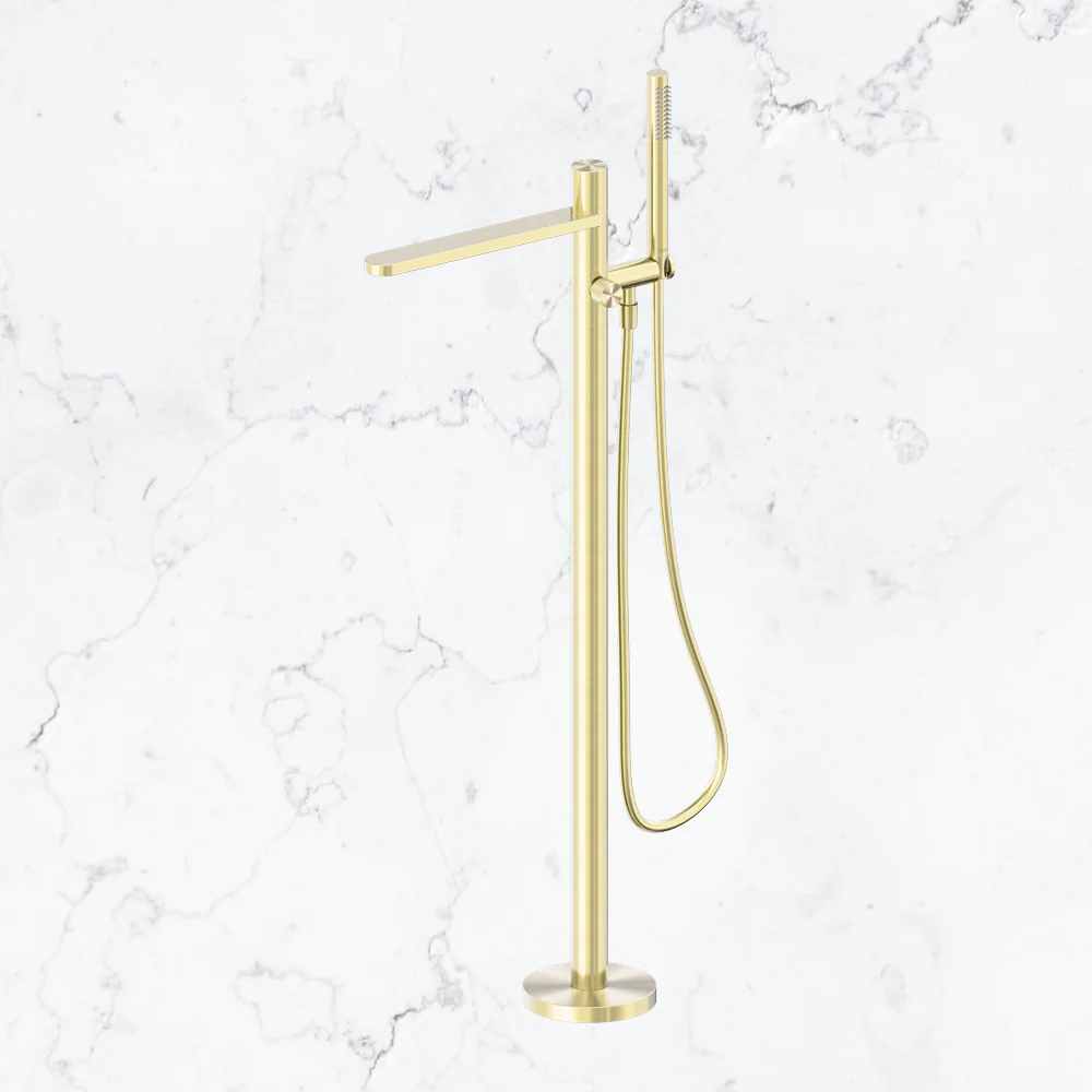 Nero Pure SS316L Progressive Freestanding Bath Mixer Brushed Gold - Image 2