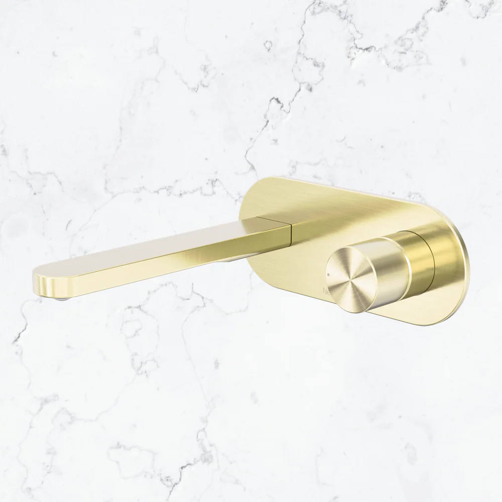 Nero Pure SS316L Progressive Wall Basin/Bath Mixer Brushed Gold - Image 2