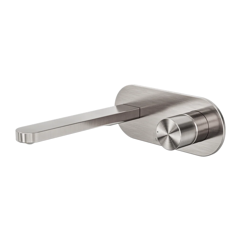 Nero Pure SS316L Progressive Wall Basin/Bath Mixer Brushed Nickel - Image 3