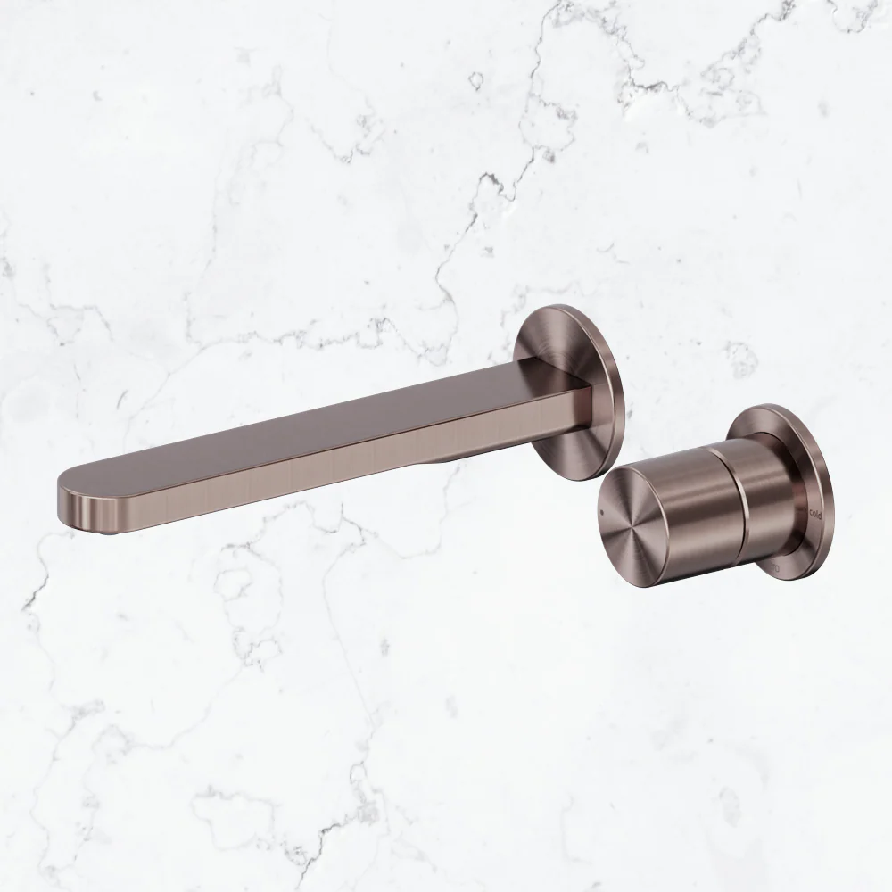 Nero Pure SS316L Progressive Wall Basin/Bath Mixer Separate Back Plate Brushed Bronze - Image 2