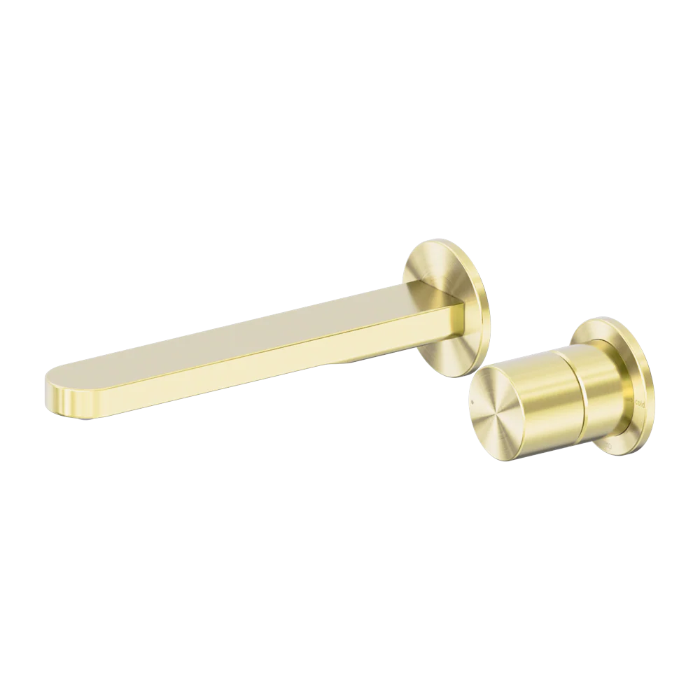 Nero Pure SS316L Progressive Wall Basin/Bath Mixer Separate Back Plate Brushed Gold - Image 3