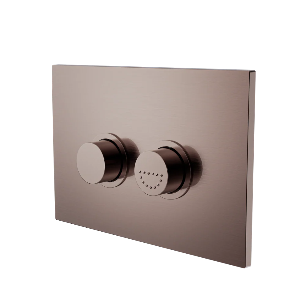 Nero Raised Disabled Care Pneumatic Flush Buttons Plate DDA Compliant Brushed Bronze