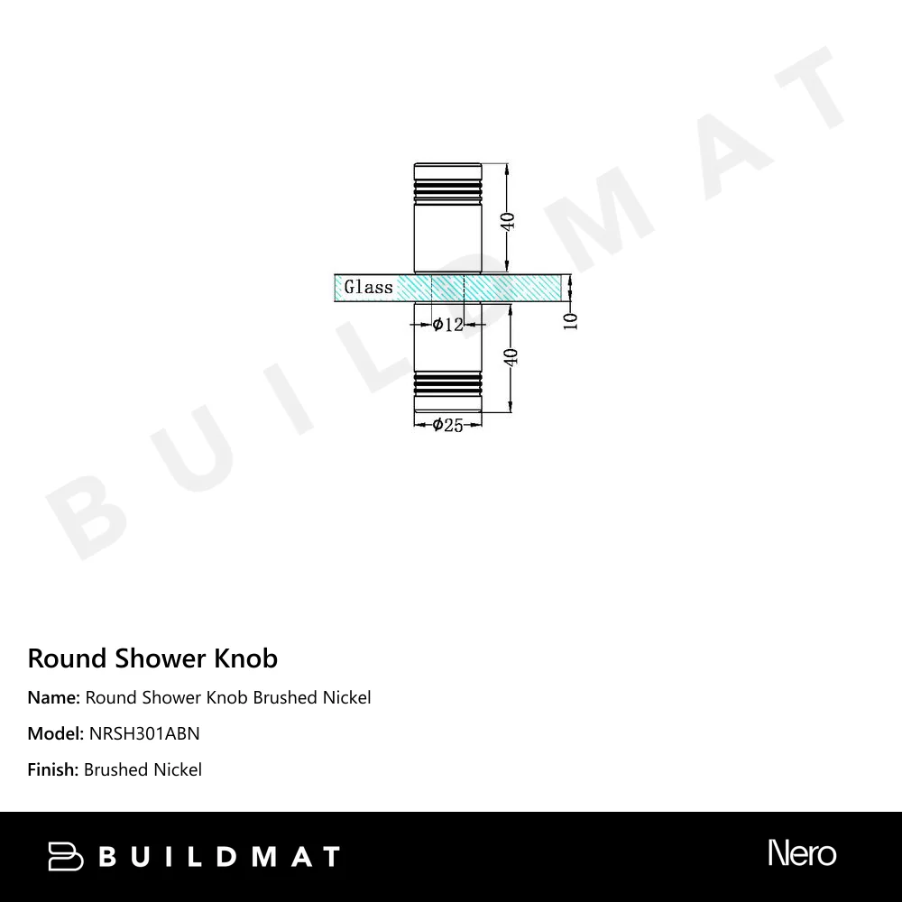 Nero Round Shower Knob Brushed Nickel - Image 4