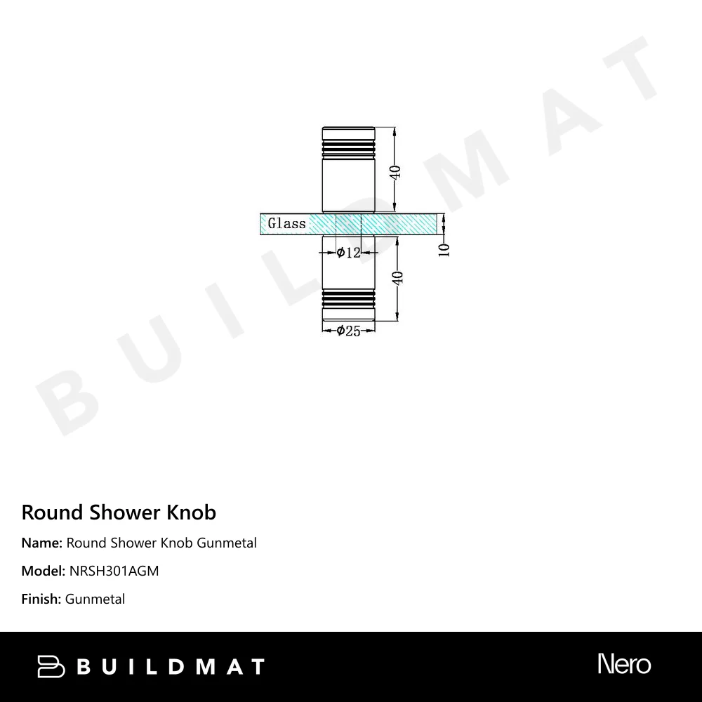 Nero Round Shower Knob Gunmetal - Image 4