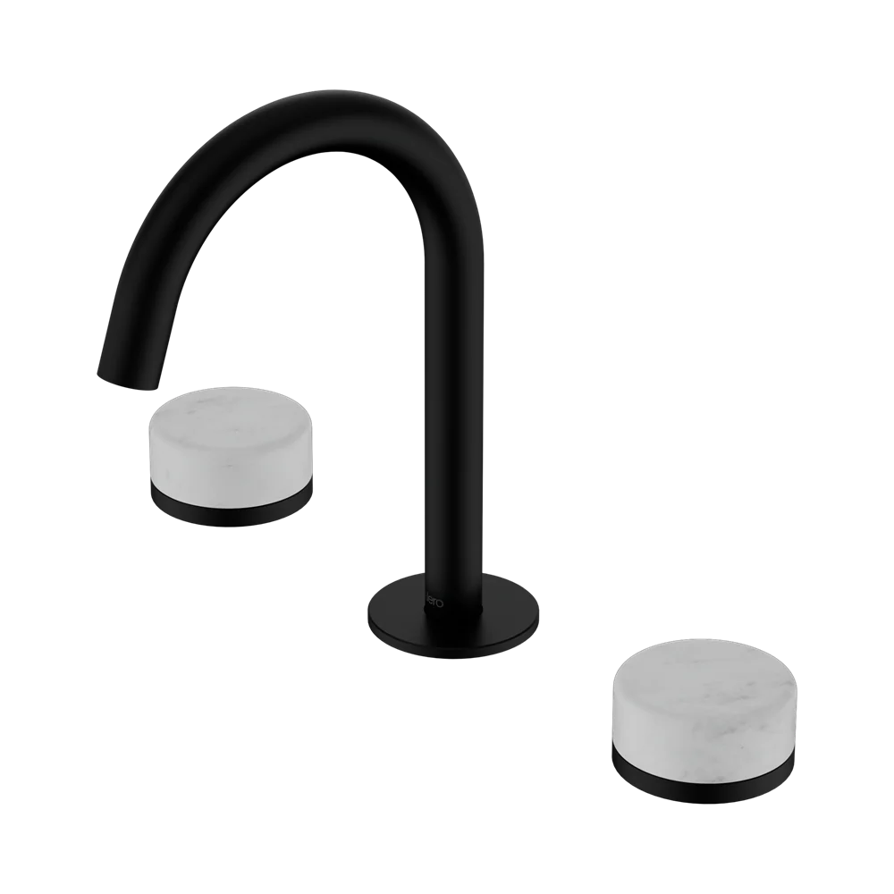 Nero Serenity Basin Set Arc Spout With Carrara Handle Matte Black