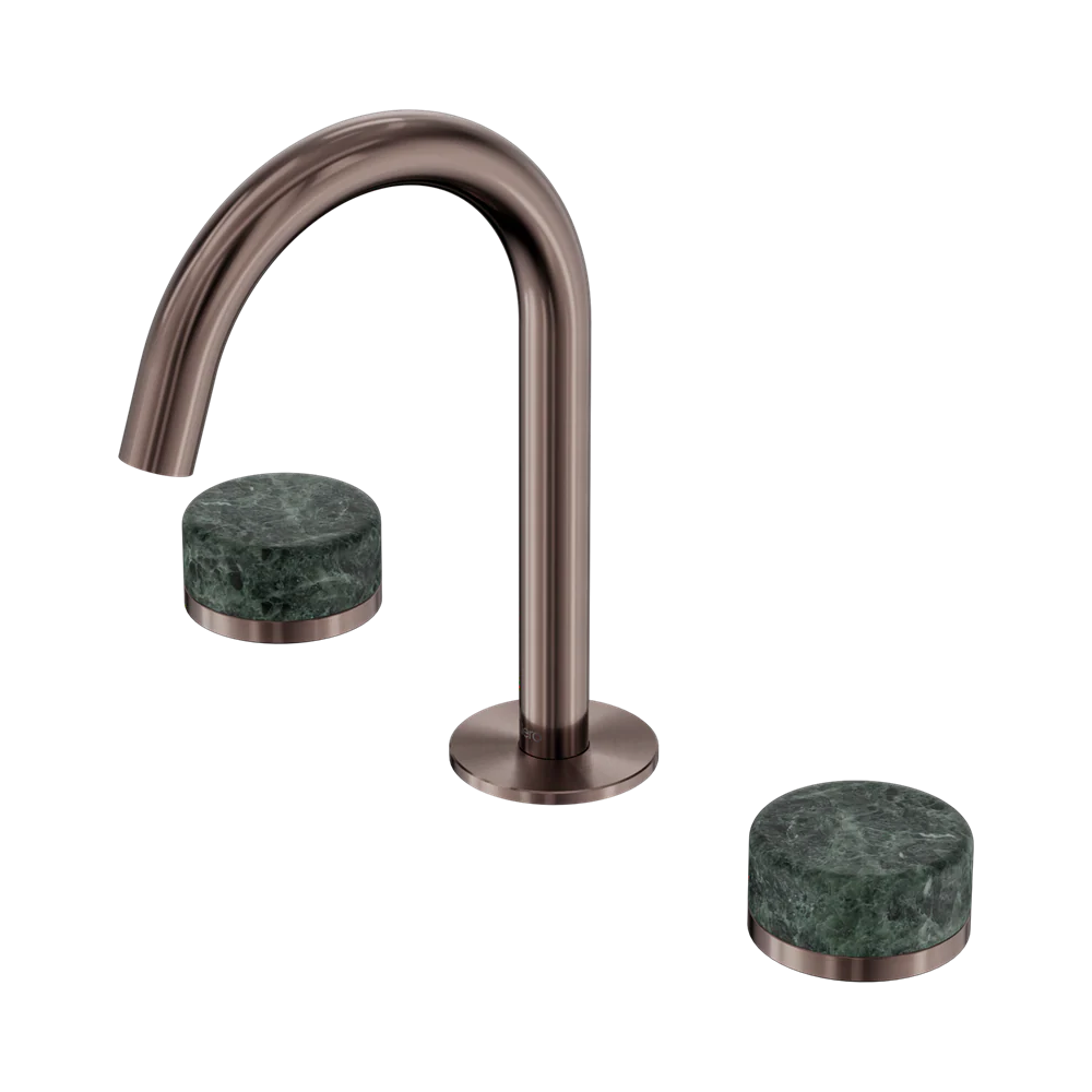 Nero Serenity Basin Set Arc Spout With Verde Alpi Handle Brushed Bronze - Image 3