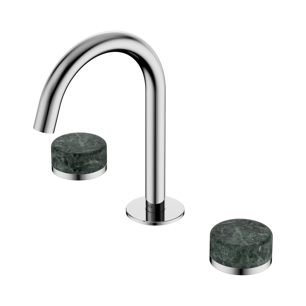Nero Serenity Basin Set Arc Spout With Verde Alpi Handle Chrome - Image 3