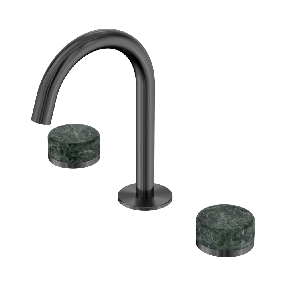 Nero Serenity Basin Set Arc Spout With Verde Alpi Handle Gunmetal - Image 3