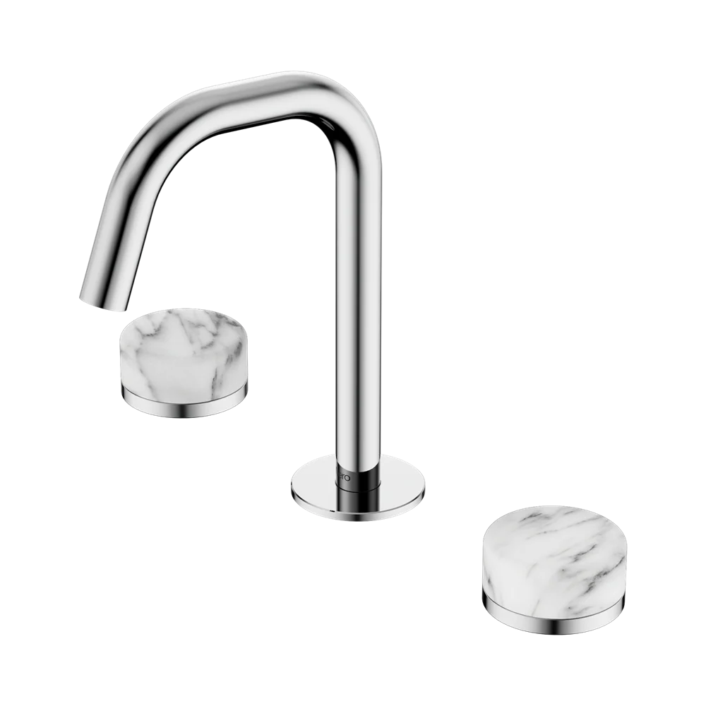 Nero Serenity Basin Set Edge Spout With Arabescato Corchia Handle Chrome - Image 3