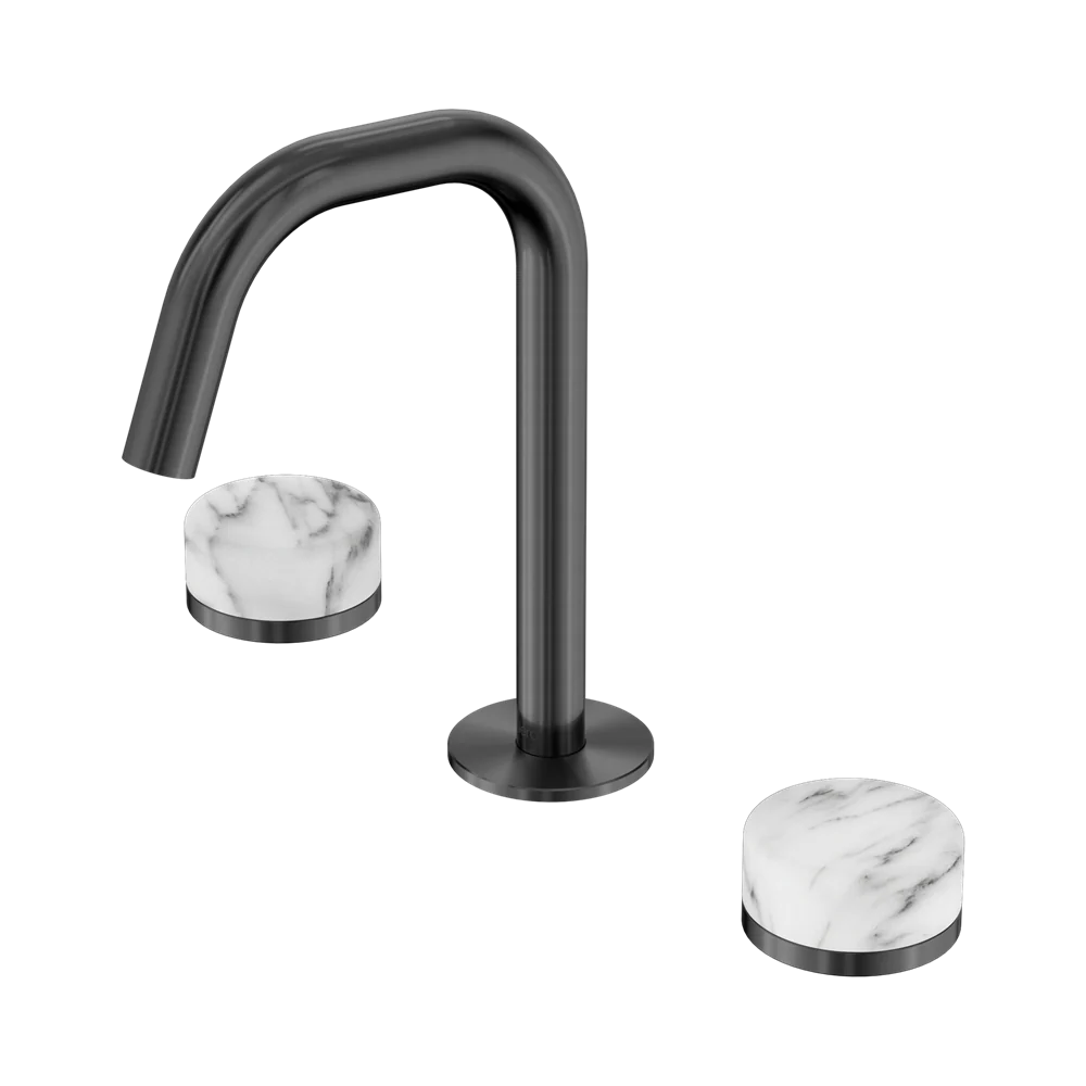 Nero Serenity Basin Set Edge Spout With Arabescato Corchia Handle Gunmetal - Image 3