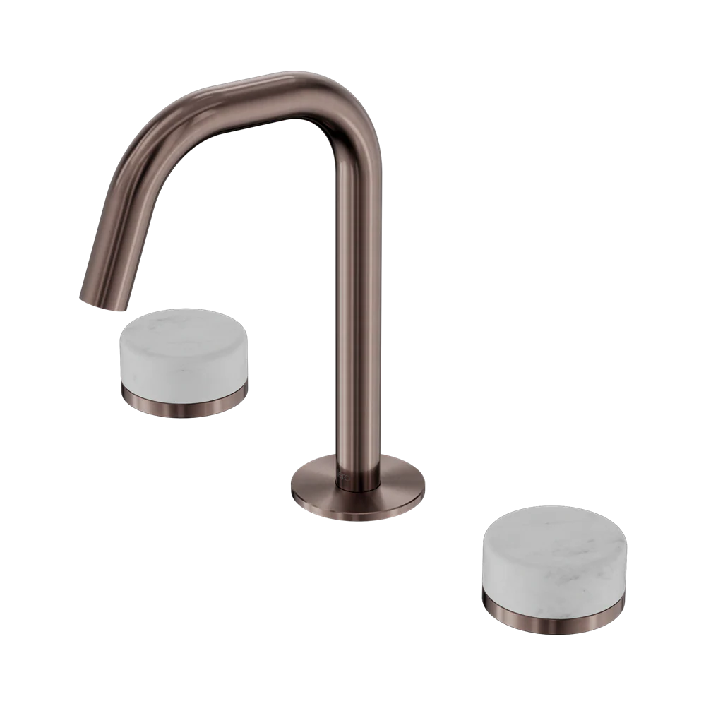 Nero Serenity Basin Set Edge Spout With Carrara Handle Brushed Bronze - Image 3