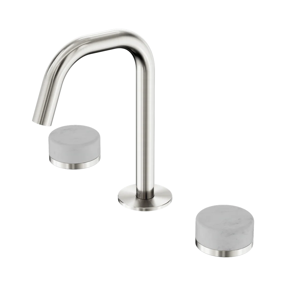Nero Serenity Basin Set Edge Spout With Carrara Handle Brushed Nickel - Image 3