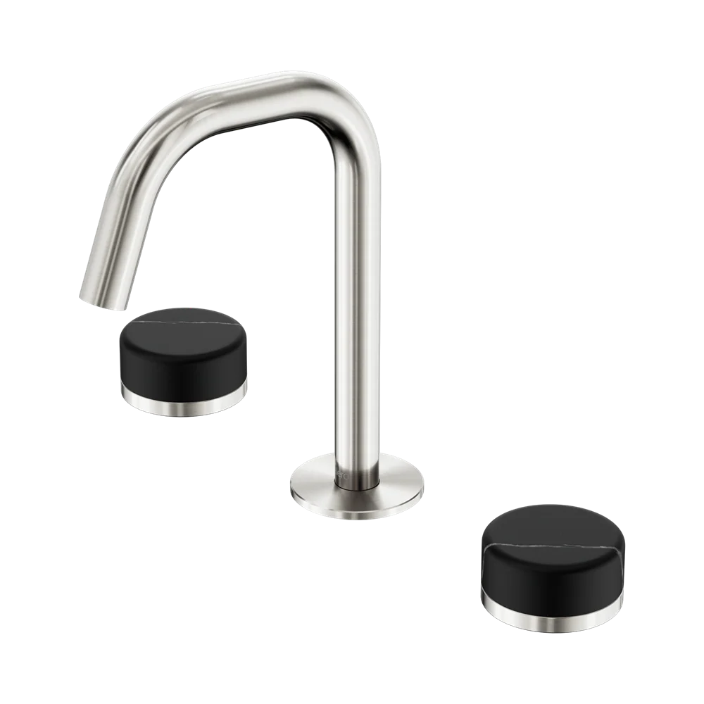 Nero Serenity Basin Set Edge Spout With Marquina Black Handle Brushed Nickel - Image 3