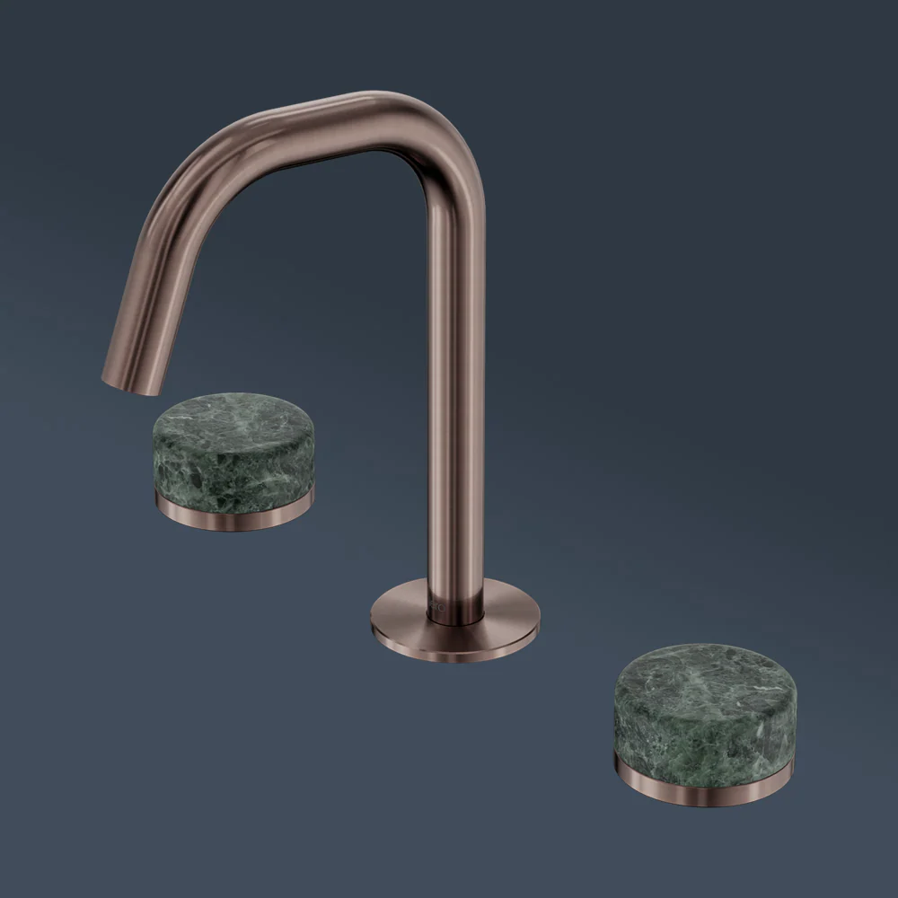Nero Serenity Basin Set Edge Spout With Verde Alpi Handle Brushed Bronze - Image 2
