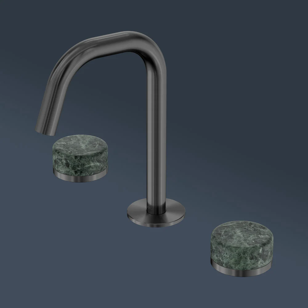 Nero Serenity Basin Set Edge Spout With Verde Alpi Handle Gunmetal - Image 2