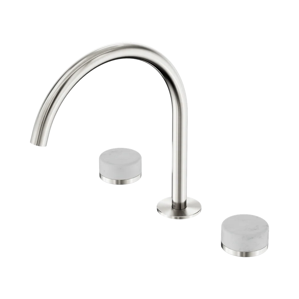Nero Serenity Bath/Kitchen Set Arc Spout With Carrara Handle Brushed Nickel - Image 3