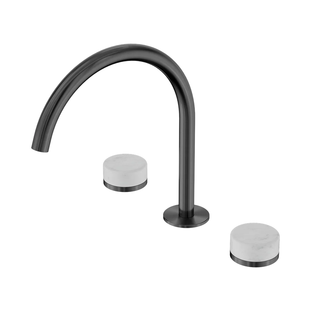 Nero Serenity Bath/Kitchen Set Arc Spout With Carrara Handle Gunmetal