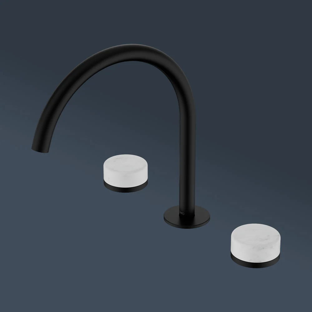 Nero Serenity Bath/Kitchen Set Arc Spout With Carrara Handle Matte Black - Image 2