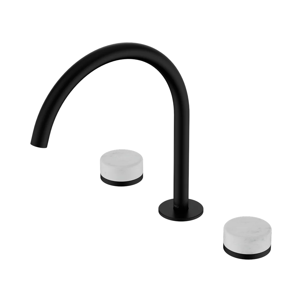 Nero Serenity Bath/Kitchen Set Arc Spout With Carrara Handle Matte Black - Image 3
