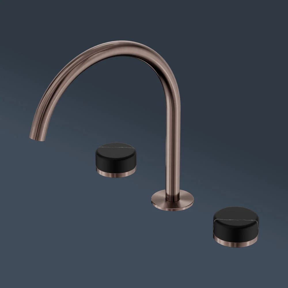 Nero Serenity Bath/Kitchen Set Arc Spout With Marquina Black Handle Brushed Bronze - Image 2