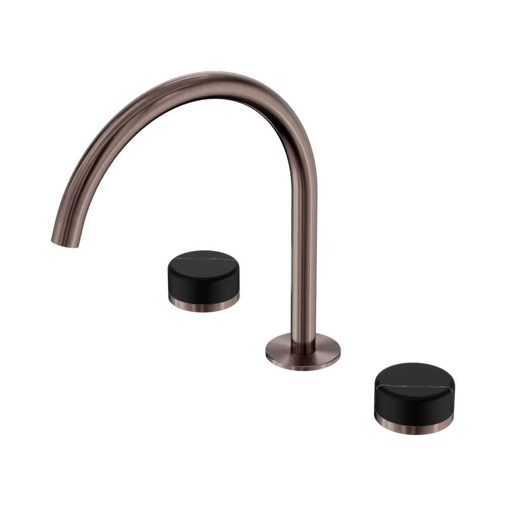Nero Serenity Bath/Kitchen Set Arc Spout With Marquina Black Handle Brushed Bronze - Image 3