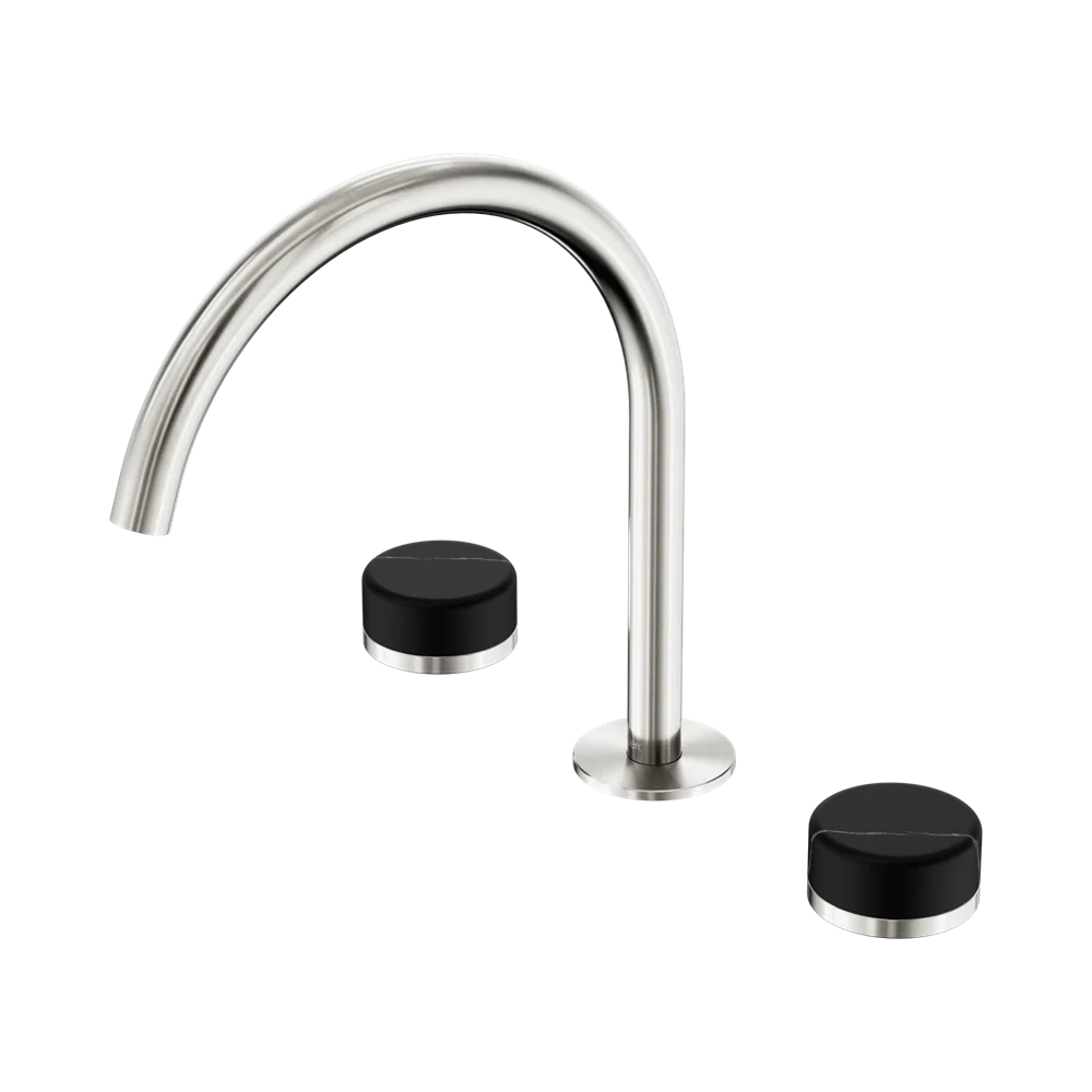 Nero Serenity Bath/Kitchen Set Arc Spout With Marquina Black Handle Brushed Nickel - Image 3