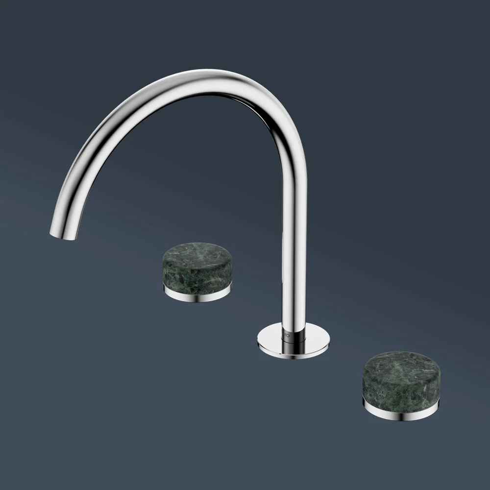 Nero Serenity Bath/Kitchen Set Arc Spout With Verde Alpi Handle Chrome - Image 2