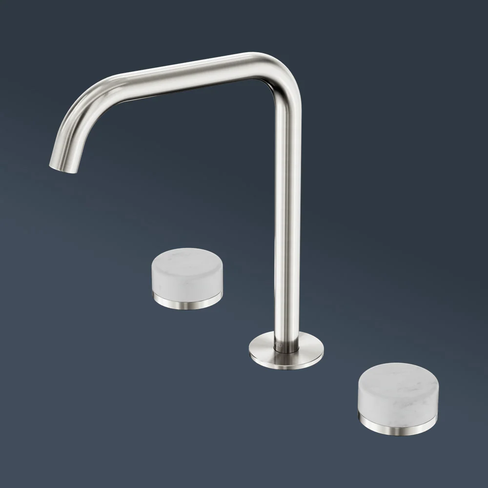Nero Serenity Bath/Kitchen Set Edge Spout With Carrara Handle Brushed Nickel - Image 2