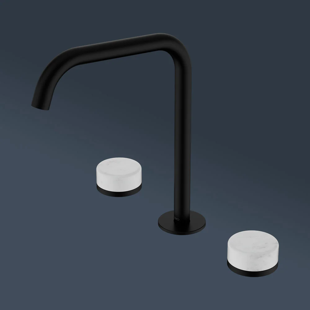 Nero Serenity Bath/Kitchen Set Edge Spout With Carrara Handle Matte Black - Image 2
