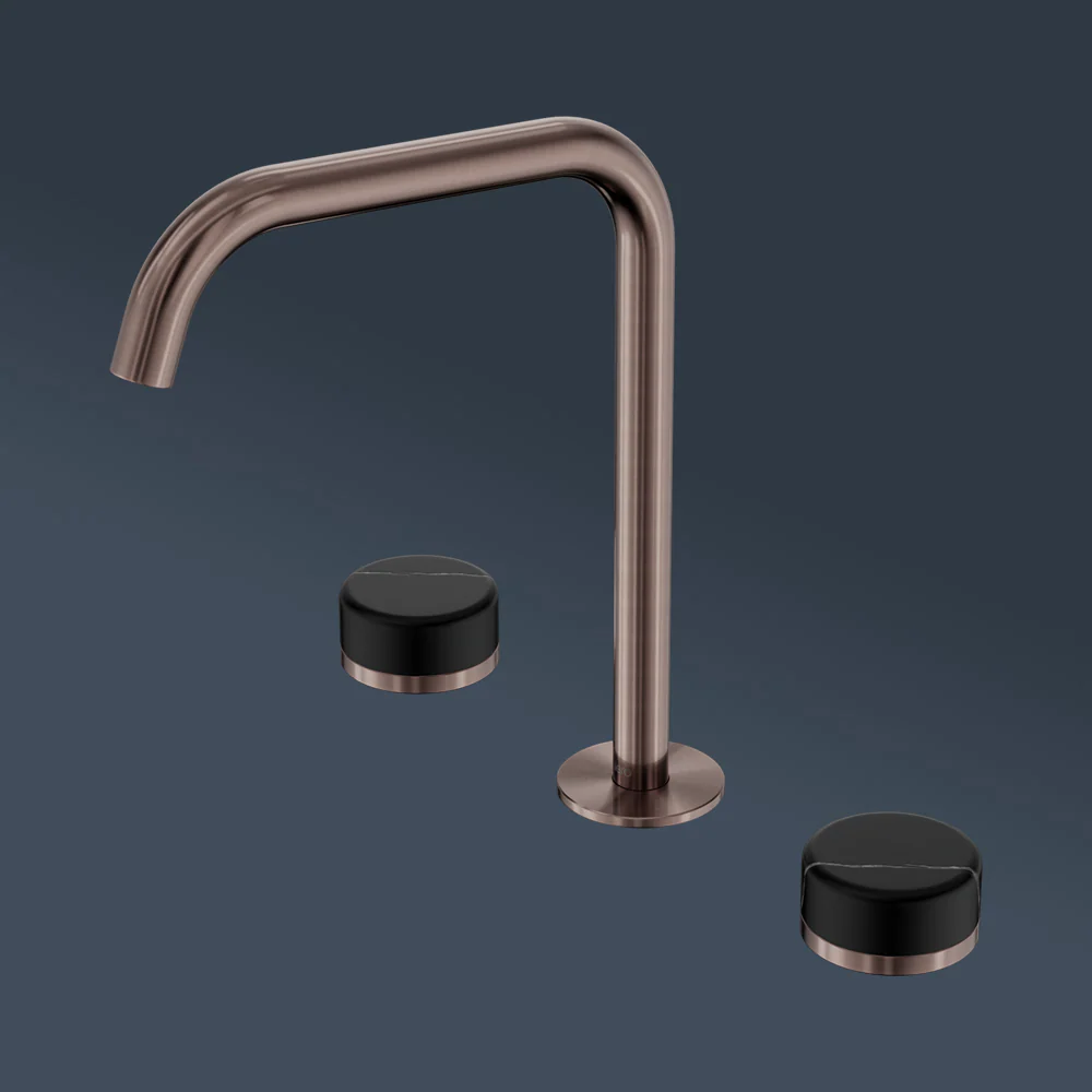 Nero Serenity Bath/Kitchen Set Edge Spout With Marquina Black Handle Brushed Bronze - Image 2