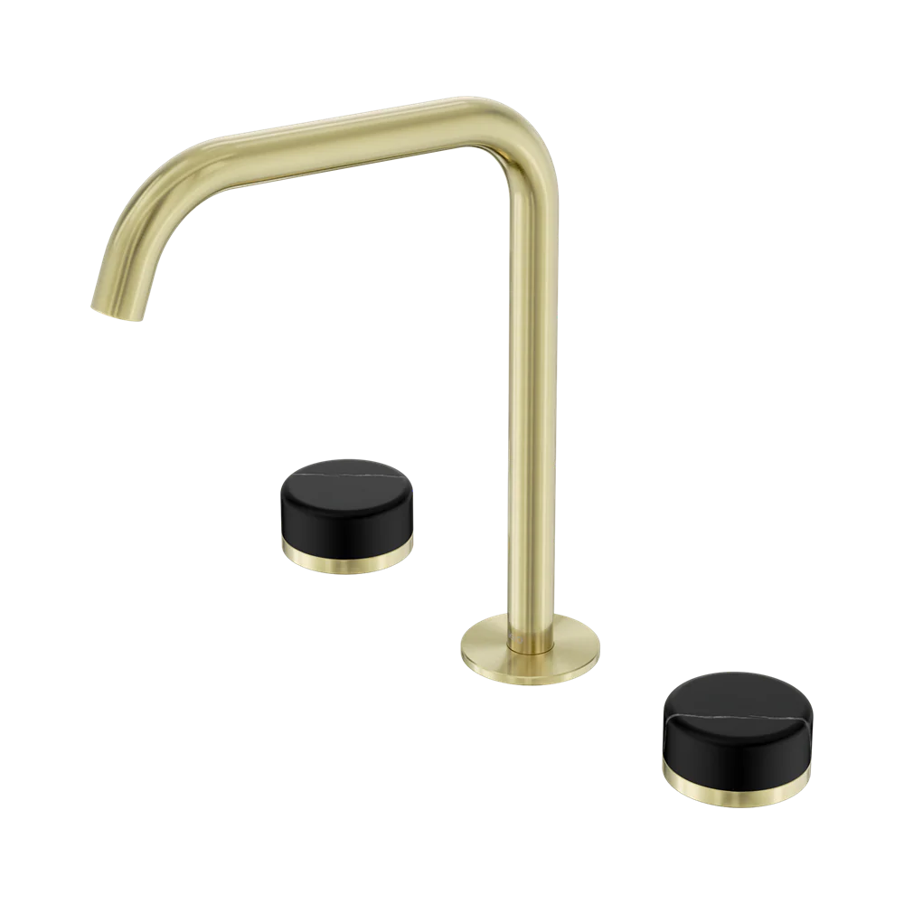 Nero Serenity Bath/Kitchen Set Edge Spout With Marquina Black Handle Brushed Gold - Image 3
